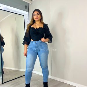 Jeans Celeste Trenzado
