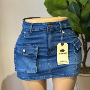 Falda Short Cargo Blue